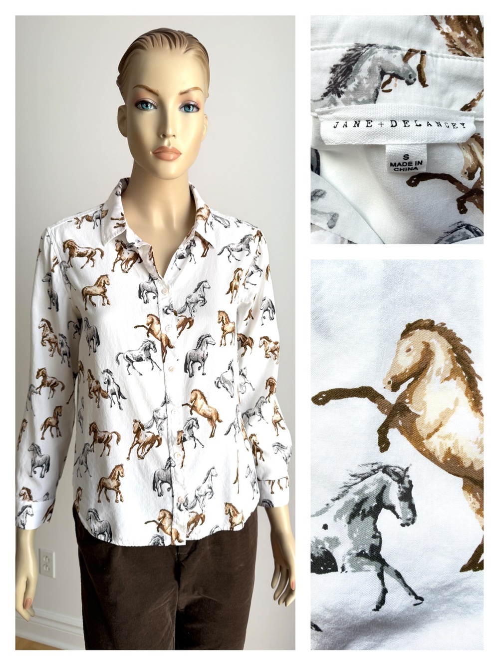 Jane + Delancey horse print shirt